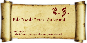 Mészáros Zotmund névjegykártya
